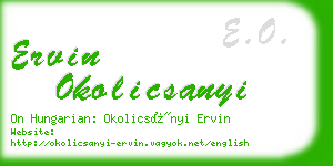 ervin okolicsanyi business card